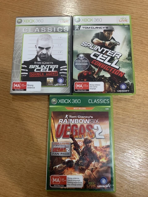 3 X Tom Clancys Bundle Splinter Cell Double Agent, Conviction And Vegas 2