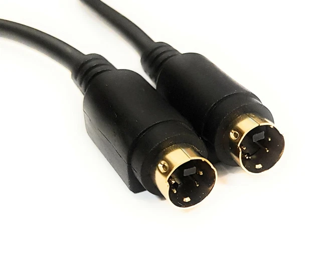 Câble Vidéo S-VHS Mini-DIN 4 Mâle/Mâle - Longueur 5 Mètres - Marque MCL - Qualité Haute - Noir
