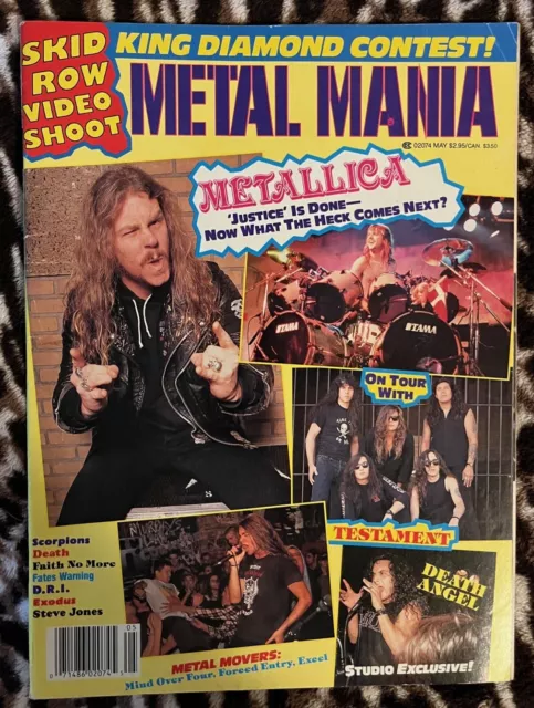 Metal Mania Magazine May 1990 Metallica, Death Angel, King Diamond Contest...