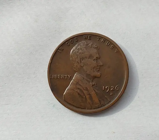 Roaring Twenties Lincoln -1926 Denver Lincoln Wheat Cent Extra Fine Brown Coin