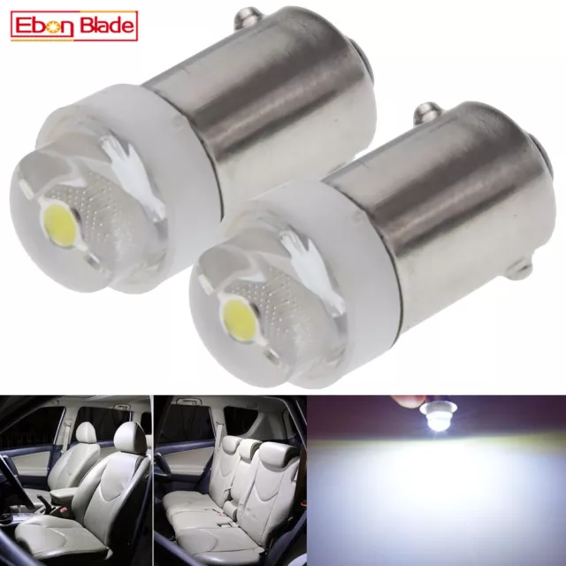 2 x BA9S BAYONET LED LIGHT BULB COB 0.5W WHITE PARKER 6V 12V CAR GLOBE INTERIOR