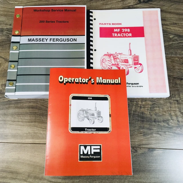 MASSEY FERGUSON MF 298 Tractor Service Parts Operators Manual Repair