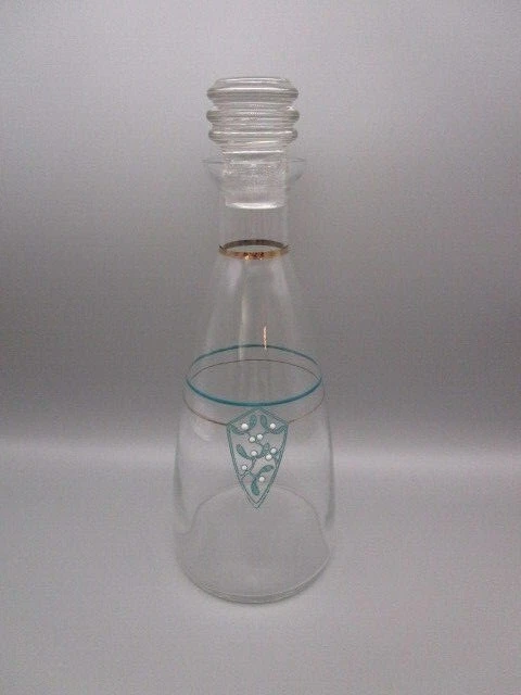 Carafe émaillée art-déco ancienne, décor de gui