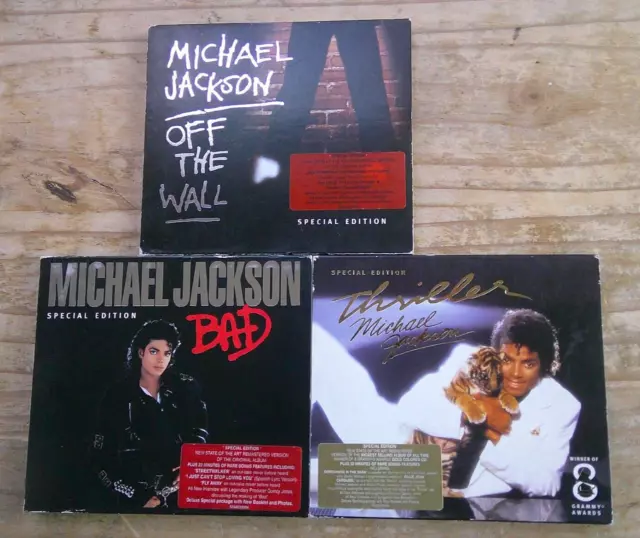 MICHAEL JACKSON "OFF THE WALL" / "THRILLER" / "BAD" 3 x SPECIAL EDITION CD