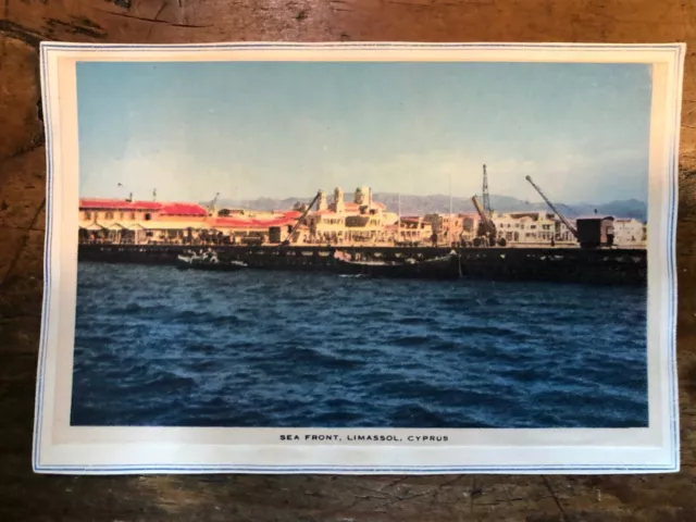 Vintage Cyprus Post Card Sea Front Limassol