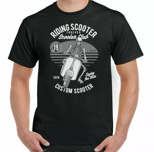 Scooter T-Shirt da Moto Divertente Uomo Mod Lambretta Vespa Paul Weller Logo Top