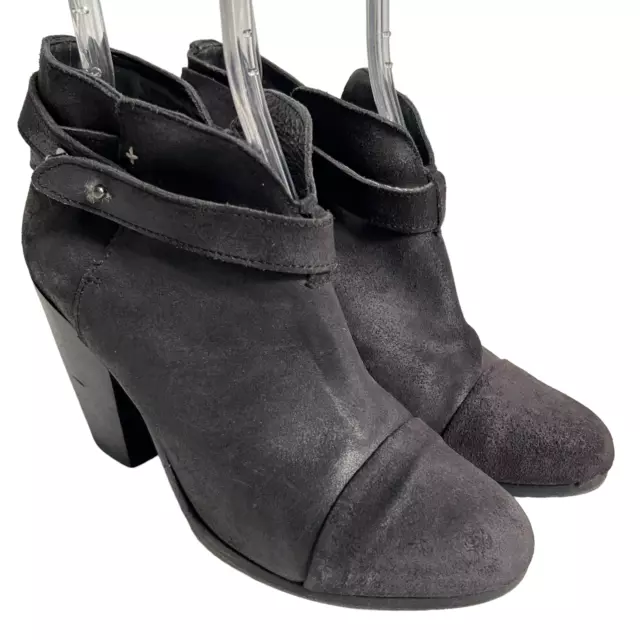 rag and bone boots womens 8.5 38.5 black suede Harrow high heel booties strap