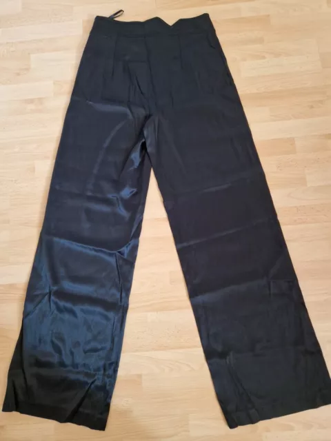 Damen Satin Look Schlaghose Bootcut Schwarz  Gr. 36 /S