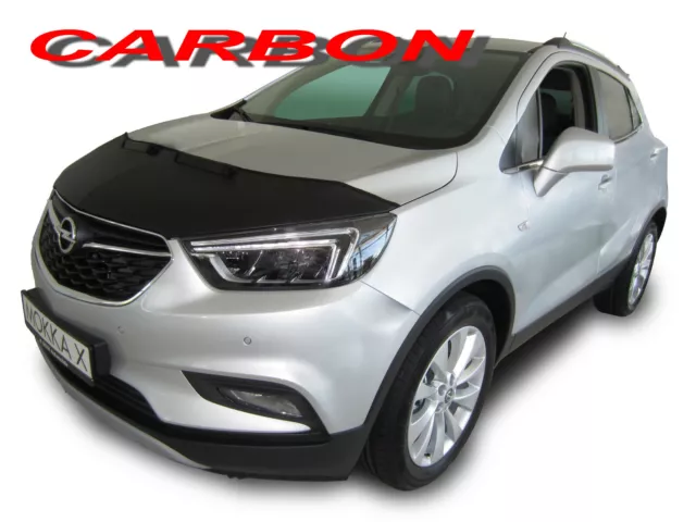 Carbon Optik BRA für Opel Mokka X 2016 - 2019 Steinschlagschutz Haubenbra Tuning 2