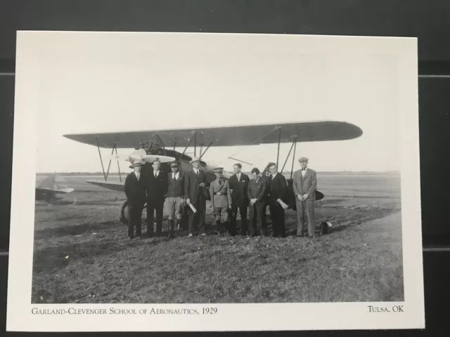 Postcard Oklahoma, Tulsa- Aviation In Tulsa- Garland Aeronautics School  -Repro