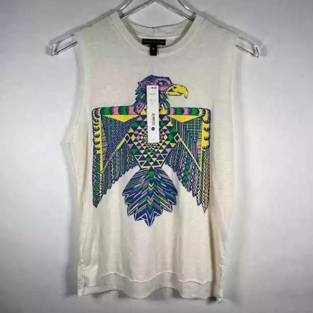 Lauren Moshi NEW Womens Thunderbird Tank Top XS Graphic Sleeveless Muscle Shirt