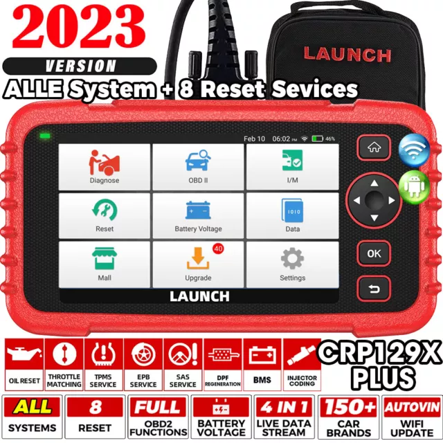 2024 LAUNCH CRP129X PLUS Profi OBD2 Diagnosegerät ALLE System TPMS EPB SAS ABS