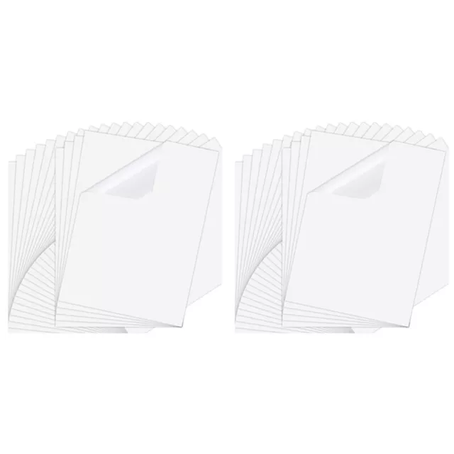 25 feuilles 8.3x11.6 pouces papier autocollant jet d'encre, étiquette de  papier à film transparent imprimable pour jet d'encre Pr
