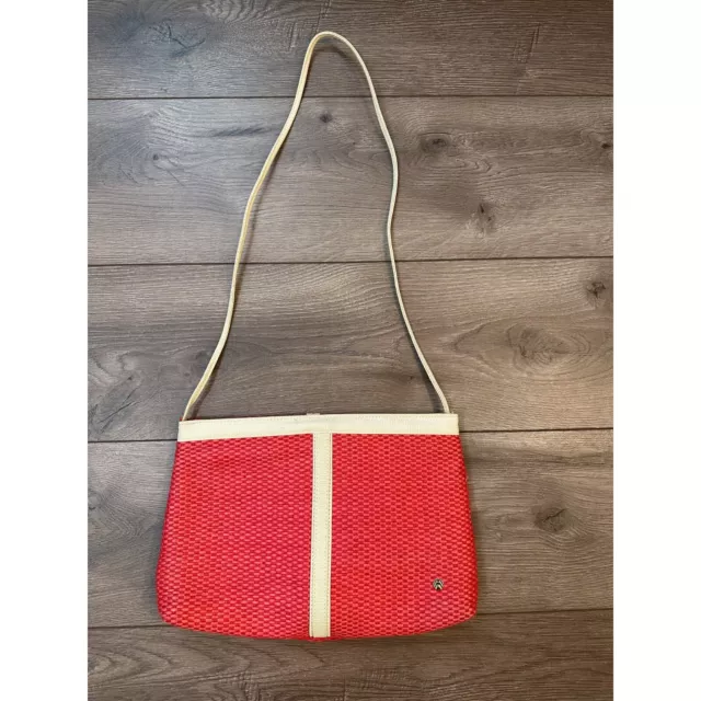 Vintage Mary Ann Rosenfeld Red Woven Summer Purse