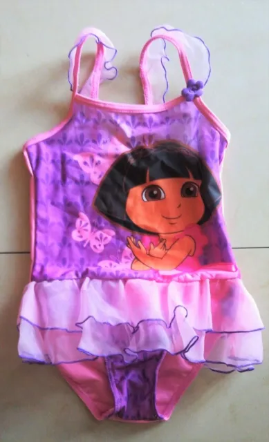 Costume da Bagno Intero bambina Dora L'esploratrice 3-4 anni (altezza 104-110cm)