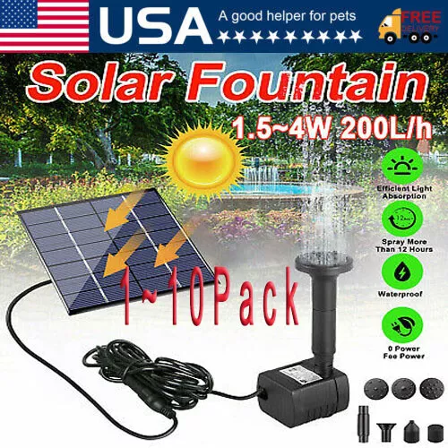 Solar Power Fountain Submersible Floating Water Pump Bird Bath Pond Garden Decor