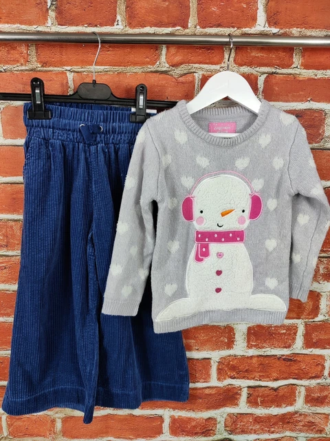 Girls Bundle Age 5-6 Years Zara Primark Christmas Jumper Corduroy Trousers 116Cm