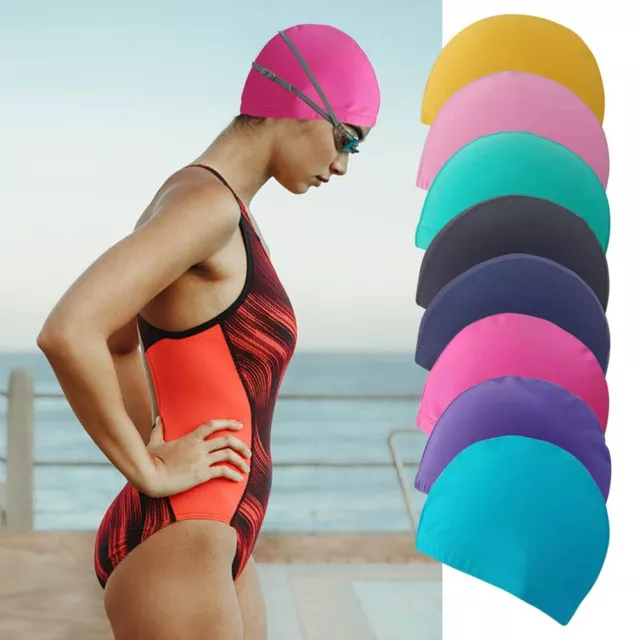 Women Swimming Cap Long Hair Bathing Swimming Caps Hat Elastic Nylon Turban Cap