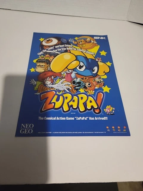 Flyer  NEO GEO,ZUPAPA! 2001 Arcade Video Game advertisement original see pic