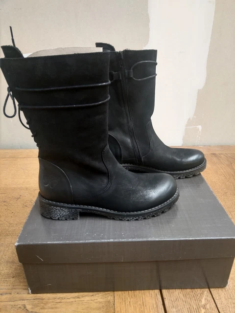 paire de chaussure femme bottines bottes morat belga black taille 38 felmini