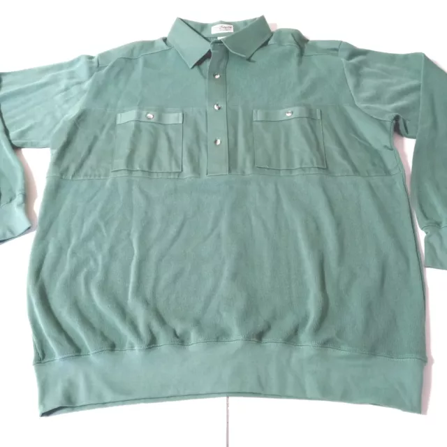 Norm Thompson Mens Shirt Size XL Green 1/2 Button Long Sleeve Casual Collared