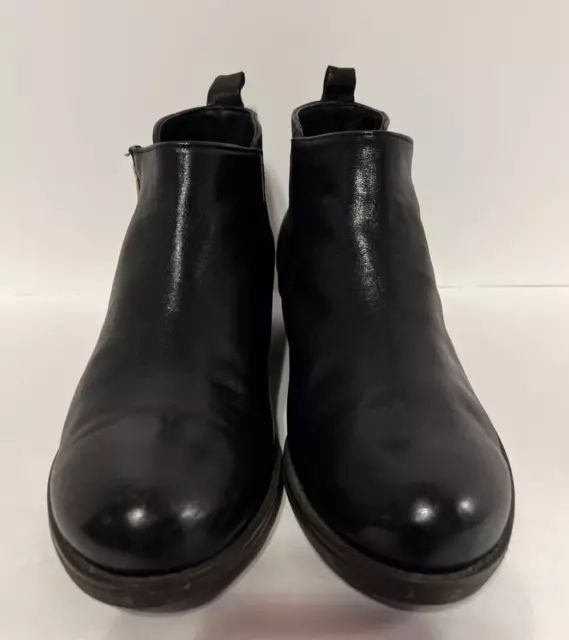 Eric Michael Leather Classic Ankle Zip Bootie Boots Black Size 38 / 7.5