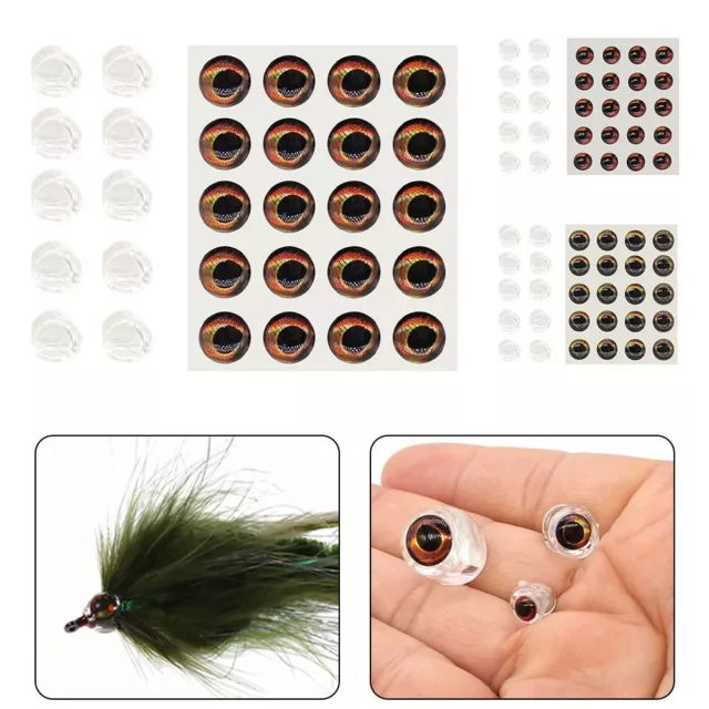 Professional grade Fly Tying 3D Fish Eye Stickers with Fish Skull Hook