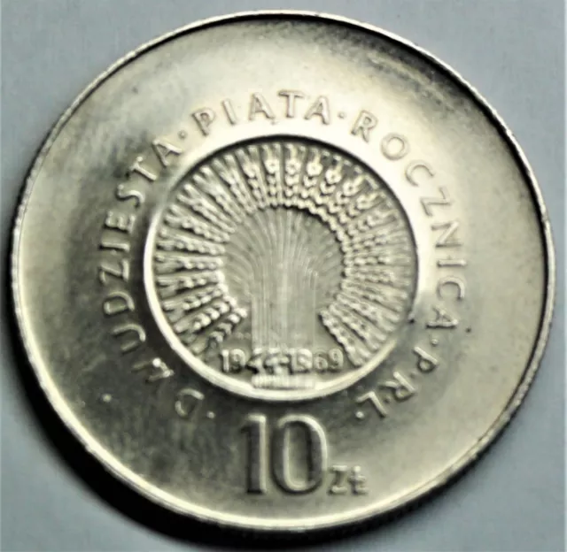 Polen Polska 10 Złotych 1969 25 Jahre Volksrepublik Polen st / unc. m Münztasche