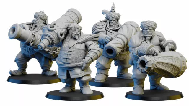 Ghamak: Ogre Cannoneers (4 Modelle) (z.B. als Ogor Leadbelcher) (Persian Ogres)