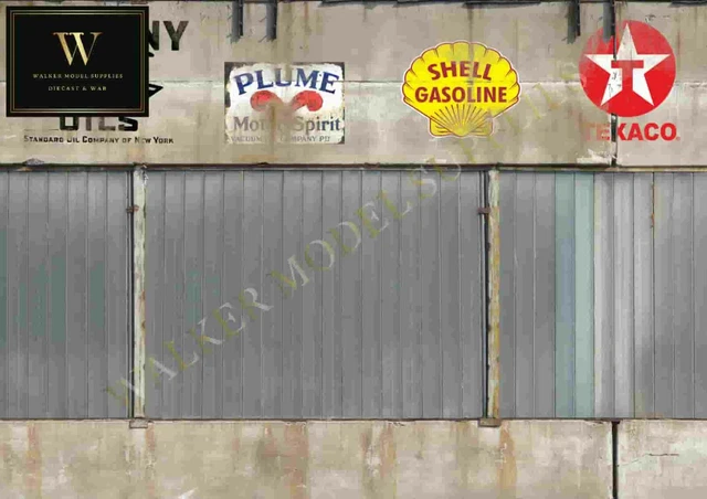 1:18 - 1.24 scale (3xA4) Garage wall - Peel and Apply stcker model car