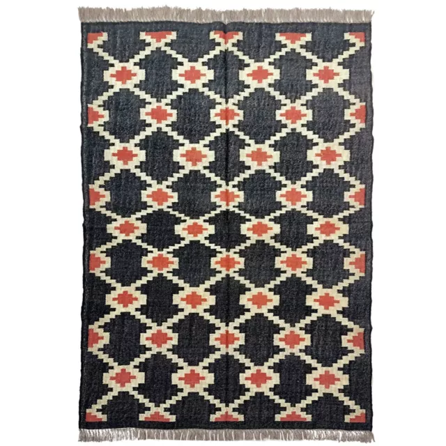 Handmade Rectangle Rug Home Decor Kilim  Wool Jute Rug Runner Living Room Carpet