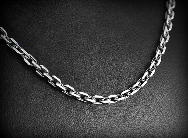 CHAÎNE ARGENT MAILLES Forçat -Dimensions à la demande- Envoi de