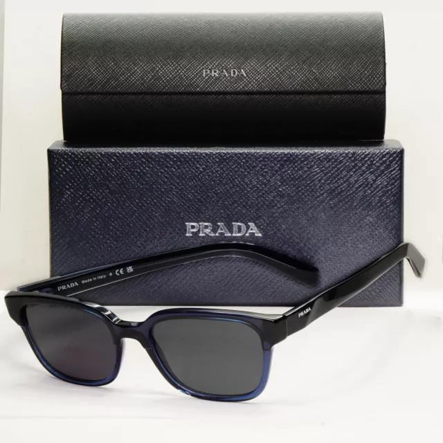 Prada Sunglasses Dark Blue Square Black Symbole PR04YV VPR 04Y 08Q-1O1 53mm