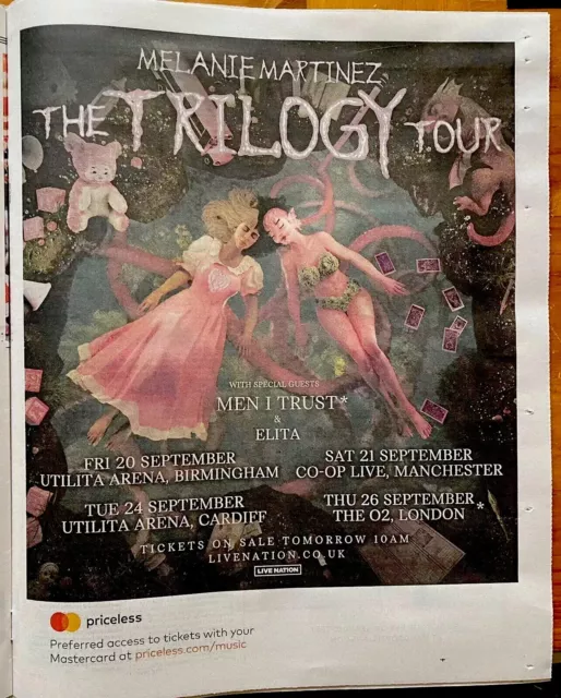 Melanie Martinez Trilogy Tour Dates Ad Newspaper Advert Poster Full Page 14x11