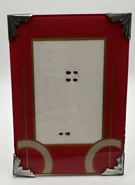 Vintage Art Deco Reverse Painted Photo Frame Red