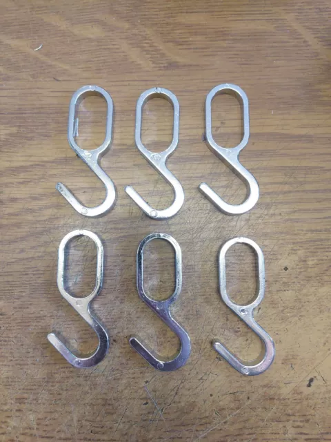 Qty 6    70mm Chrome Wardrobe Rail Hook - Hanger Fits 30mm x 15mm Oval Rails