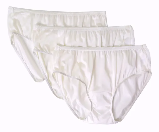 Shadowline Women's Nylon Hidden Elastic Full Brief Panty 3-Pack