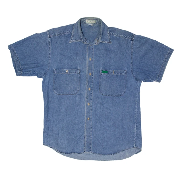 Camicia GUESS JEANS blu USA denim manica corta uomo S