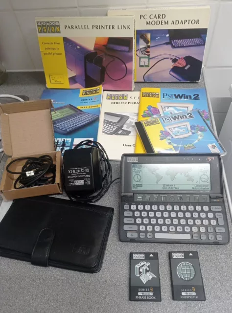 Psion Series 3mx 2MB RAM PDA + ACCESSORIES ~ GOOD WORKING ORDER ~ GOOD HINGES