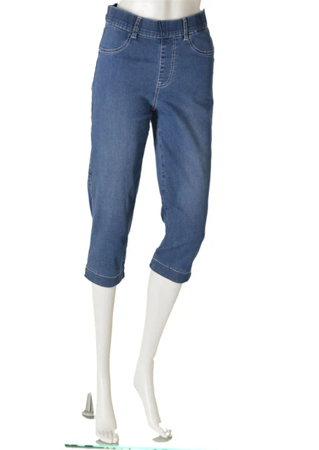 Jeggings Donna Elastico  Tre Quarti Larghi Strass Emanuela Costa Art.ec6482