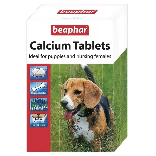 Beaphar Calcium Tablets for Dogs 180 Pack - Ideal for Puppies & Nursing Females