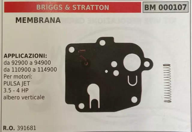 Membrana/Kit Riparazione Briggs & Stratton Bm000107