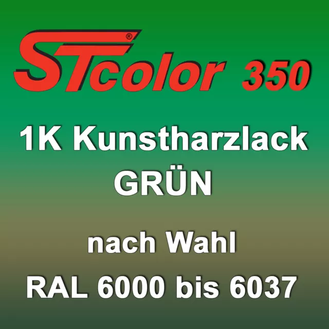 1,5 kg 1K Kunstharzlack Buntlack Zaunfarbe Glanzgrad & RAL 6000 - 6037 WÄHLBAR