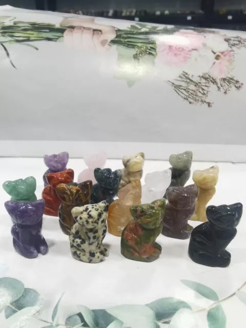 5pcs Wholesale Natural mixed Quartz carved crystal mini cat skull reiki random