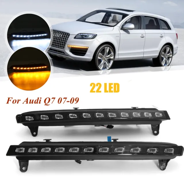 Fit Audi Q7 2007-2009 Updated LED Driving Daytime Running Turn Signal Light Lamp