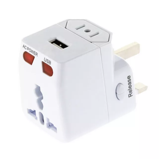 Universal Travel Adapter Word USB Power Outlet Wall Plug Convertor AU UK US EU