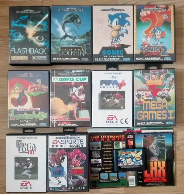 Mega Drive. Lote De 10 Juegos Pal + Regalo Inserts Y Cartucho. Sega Megadrive.