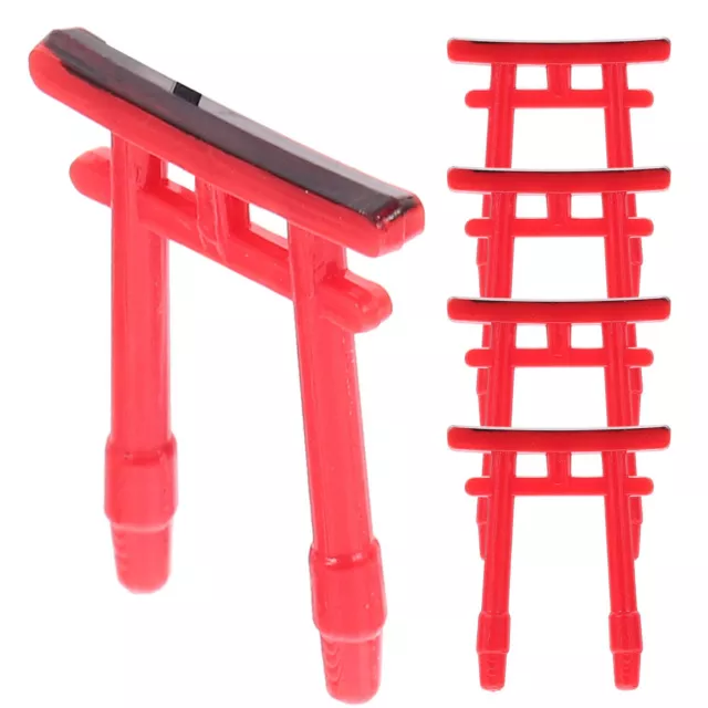 5 Pz Mini Torii Zen Cancello Giardino Bonsai Artigianato Piccolo Modello Rosso