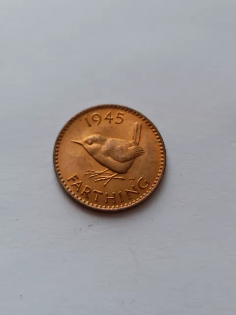 1945 Farthing Unc Gb Uk King George Vi.