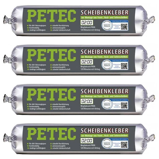 4 x Petec Scheibenkleber Schlauchbeutel 400ml 83400 Beutel Polyurethan